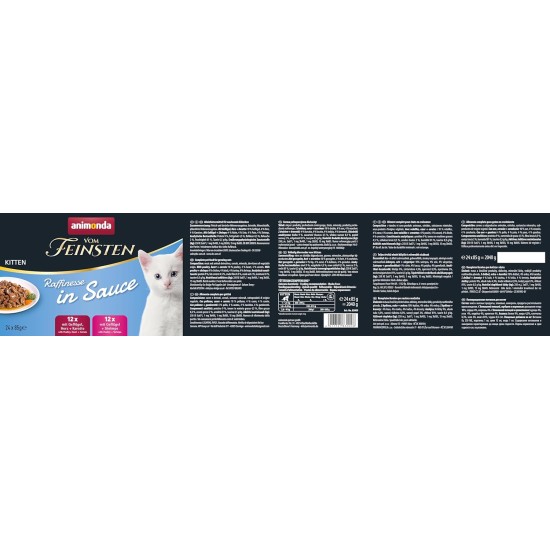 animonda Vom Feinsten Kitten Sophistication in Sauce, Wet Kitten Food for Growing Kittens, Cat Food in Sauce without Grains and Sugar, Practical Portion Bags, Mixpack (24 x 85 g) animonda Vom Feinsten Kitten Sophistication in Sauce, Wet Kitten Food for Growing Kittens, Cat Food in Sauce without Grains and Sugar, Practical Portion Bags, Mixpack (24 x 85 g)