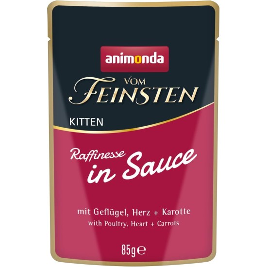 animonda Vom Feinsten Kitten Sophistication in Sauce, Wet Kitten Food for Growing Kittens, Cat Food in Sauce without Grains and Sugar, Practical Portion Bags, Mixpack (24 x 85 g) animonda Vom Feinsten Kitten Sophistication in Sauce, Wet Kitten Food for Growing Kittens, Cat Food in Sauce without Grains and Sugar, Practical Portion Bags, Mixpack (24 x 85 g)