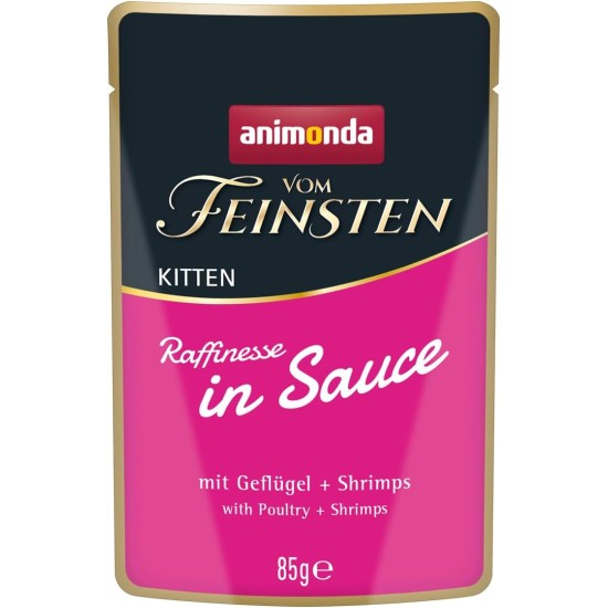 animonda Vom Feinsten Kitten Sophistication in Sauce, Wet Kitten Food for Growing Kittens, Cat Food in Sauce without Grains and Sugar, Practical Portion Bags, Mixpack (24 x 85 g) animonda Vom Feinsten Kitten Sophistication in Sauce, Wet Kitten Food for Growing Kittens, Cat Food in Sauce without Grains and Sugar, Practical Portion Bags, Mixpack (24 x 85 g)