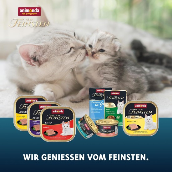 animonda Vom Feinsten Kitten Variety for Cats (32 x 100 g), Kitten Wet Food for Young Cats, Cat Food without Grains and Sugar, with 100% Fresh, Meaty Ingredients animonda Vom Feinsten Kitten Variety for Cats (32 x 100 g), Kitten Wet Food for Young Cats, Cat Food without Grains and Sugar, with 100% Fresh, Meaty Ingredients