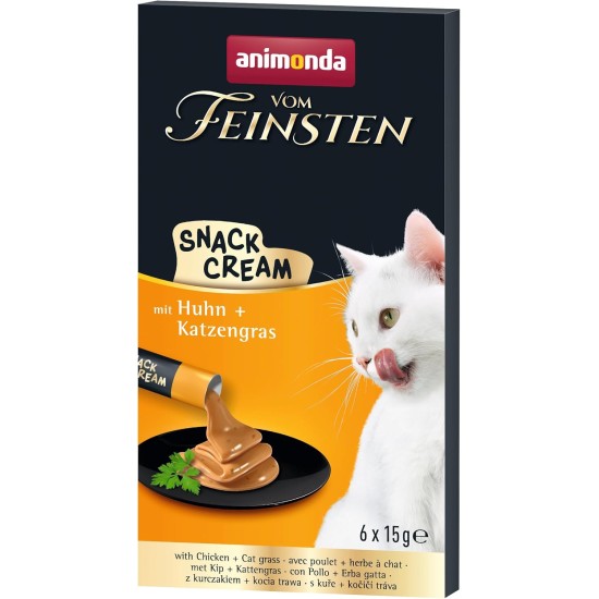 animonda vom Feinsten Cat Snack Cream (6 x 15 g), Delicious Cat Snack with Liver Sausage + Garden Vegetables in Practical Fresh Bags animonda vom Feinsten Cat Snack Cream (6 x 15 g), Delicious Cat Snack with Liver Sausage + Garden Vegetables in Practical Fresh Bags