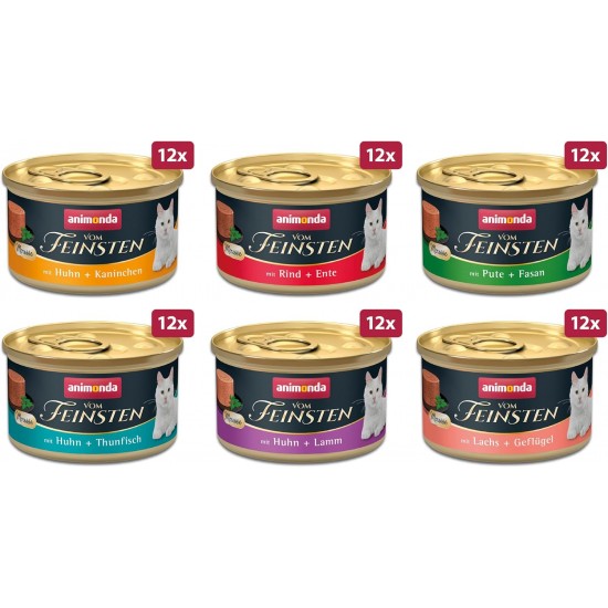 animonda vom Feinsten Mousse Cat Food Wet Beef + Duck (12 x 85 g), Grain-Free Cat Food Wet without Sugar, with Fresh, Meaty Ingredients animonda vom Feinsten Mousse Cat Food Wet Beef + Duck (12 x 85 g), Grain-Free Cat Food Wet without Sugar, with Fresh, Meaty Ingredients