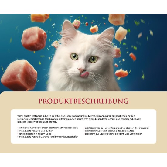 animonda vom Feinsten Premium Cat Food Wet in Jelly Sophistication Rich in Chicken with Turkey, 24 Portion Bags (24 x 85 g), Grain-Free Cat Wet Food without Sugar animonda vom Feinsten Premium Cat Food Wet in Jelly Sophistication Rich in Chicken with Turkey, 24 Portion Bags (24 x 85 g), Grain-Free Cat Wet Food without Sugar