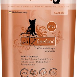 catz finefood Classic N° 25 Chicken & Tuna Delicatessen Cat Food Wet, Premium Wet Food for Cats without Grains and Sugar with High Meat Content (6 x 300 g Bags) catz finefood Classic N° 25 Chicken & Tuna Delicatessen Cat Food Wet, Premium Wet Food for Cats without Grains and Sugar with High Meat Content (6 x 300 g Bags)