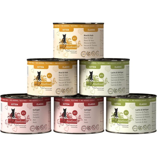 catz finefood Kitten Multipack I Wet Cat Food - Delicatessen Kitten Wet Food for Young Cats without Grain and Sugar with High Meat Content (12 x 85 g Bags) catz finefood Kitten Multipack I Wet Cat Food - Delicatessen Kitten Wet Food for Young Cats without Grain and Sugar with High Meat Content (12 x 85 g Bags)
