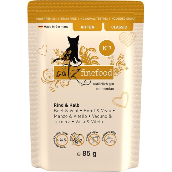 catz finefood Kitten Multipack I Wet Cat Food - Delicatessen Kitten Wet Food for Young Cats without Grain and Sugar with High Meat Content (12 x 85 g Bags) catz finefood Kitten Multipack I Wet Cat Food - Delicatessen Kitten Wet Food for Young Cats without Grain and Sugar with High Meat Content (12 x 85 g Bags)