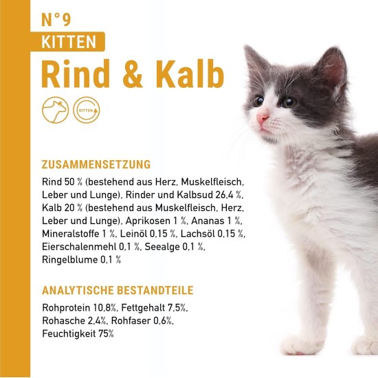 catz finefood Kitten Multipack I Wet Cat Food - Delicatessen Kitten Wet Food for Young Cats without Grain and Sugar with High Meat Content (12 x 85 g Bags) catz finefood Kitten Multipack I Wet Cat Food - Delicatessen Kitten Wet Food for Young Cats without Grain and Sugar with High Meat Content (12 x 85 g Bags)
