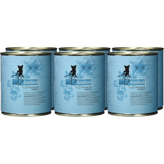 catz finefood N° 13 Herring & Shrimps Feinkost Wet Cat Food, Refined with Pumpkin & Aloe Vera, 16 x 85 g Bags catz finefood N° 13 Herring & Shrimps Feinkost Wet Cat Food, Refined with Pumpkin & Aloe Vera, 16 x 85 g Bags