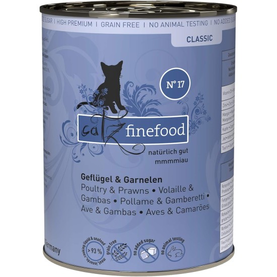 catz finefood N° 17 Poultry & Shrimp Delicatessen Wet Cat Food Refined with Carrot & Cranberry, 16 x 85 g Bags catz finefood N° 17 Poultry & Shrimp Delicatessen Wet Cat Food Refined with Carrot & Cranberry, 16 x 85 g Bags