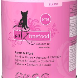 catz finefood N° 19 Lamb & Horse Delicatessen Wet Cat Food, Refined with Zucchini & Tomato, 6 x 800 g Tins catz finefood N° 19 Lamb & Horse Delicatessen Wet Cat Food, Refined with Zucchini & Tomato, 6 x 800 g Tins