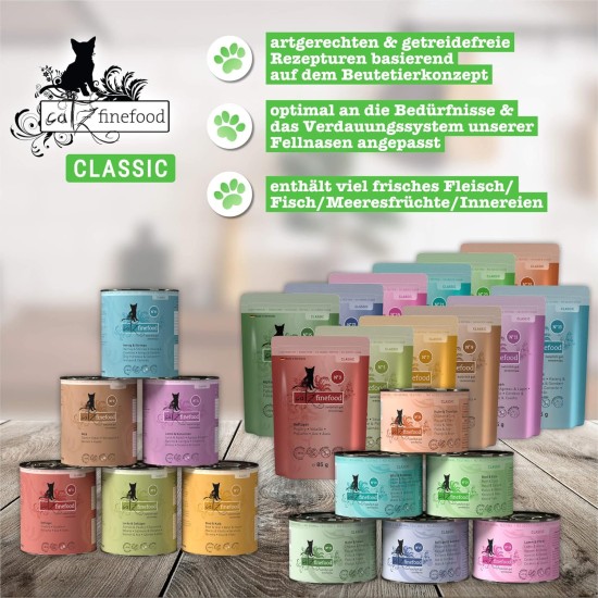 catz finefood N° 23 Beef & Duck Delicatessen Wet Cat Food, Refined with Cranberry & Aloe Vera, 16 x 85 g Bags catz finefood N° 23 Beef & Duck Delicatessen Wet Cat Food, Refined with Cranberry & Aloe Vera, 16 x 85 g Bags