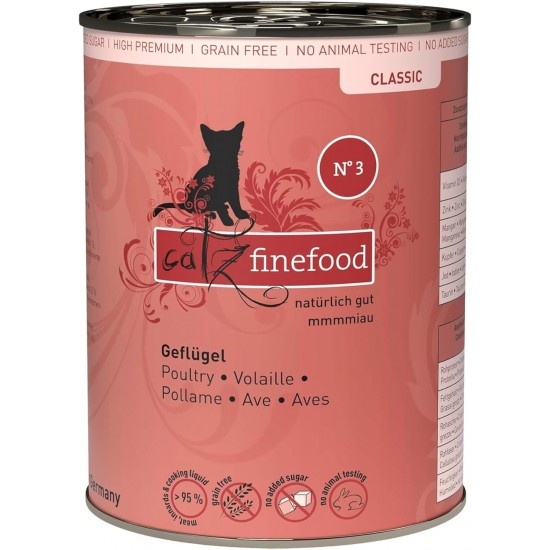 catz finefood N° 3 Poultry Delicatessen Cat Food Wet, Premium Wet Food for Cats without Grain and Sugar with High Meat Content (24 x 85 g Bags) catz finefood N° 3 Poultry Delicatessen Cat Food Wet, Premium Wet Food for Cats without Grain and Sugar with High Meat Content (24 x 85 g Bags)