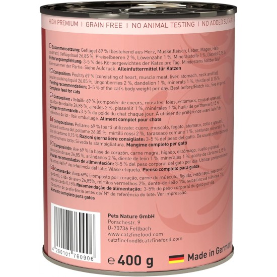 catz finefood N° 3 Poultry Delicatessen Cat Food Wet, Premium Wet Food for Cats without Grain and Sugar with High Meat Content (24 x 85 g Bags) catz finefood N° 3 Poultry Delicatessen Cat Food Wet, Premium Wet Food for Cats without Grain and Sugar with High Meat Content (24 x 85 g Bags)