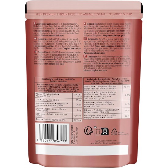 catz finefood N° 3 Poultry Delicatessen Cat Food Wet, Premium Wet Food for Cats without Grain and Sugar with High Meat Content (24 x 85 g Bags) catz finefood N° 3 Poultry Delicatessen Cat Food Wet, Premium Wet Food for Cats without Grain and Sugar with High Meat Content (24 x 85 g Bags)