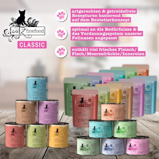 catz finefood N° 3 Poultry Delicatessen Wet Cat Food, Refined with Cranberries and Dandelions, 8 x 85 g Bags catz finefood N° 3 Poultry Delicatessen Wet Cat Food, Refined with Cranberries and Dandelions, 8 x 85 g Bags