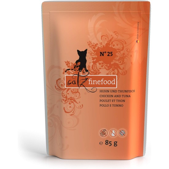 catz finefood N° 3 Poultry Delicatessen Wet Cat Food, Refined with Cranberries and Dandelions, 8 x 85 g Bags catz finefood N° 3 Poultry Delicatessen Wet Cat Food, Refined with Cranberries and Dandelions, 8 x 85 g Bags