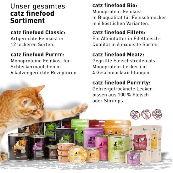 catz finefood N° 3 Poultry Delicatessen Wet Cat Food, Refined with Cranberries and Dandelions, 8 x 85 g Bags catz finefood N° 3 Poultry Delicatessen Wet Cat Food, Refined with Cranberries and Dandelions, 8 x 85 g Bags