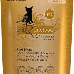 catz finefood N° 7 Beef & Veal Delicatessen Wet Cat Food, Refined with Apricot & Pineapple, 16 x 85 g Bags catz finefood N° 7 Beef & Veal Delicatessen Wet Cat Food, Refined with Apricot & Pineapple, 16 x 85 g Bags