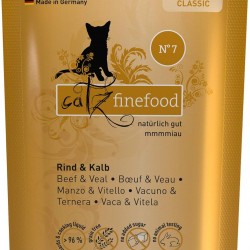 catz finefood N° 7 Beef & Veal Delicatessen Wet Cat Food, Refined with Apricot & Pineapple, 16 x 85 g Bags catz finefood N° 7 Beef & Veal Delicatessen Wet Cat Food, Refined with Apricot & Pineapple, 16 x 85 g Bags