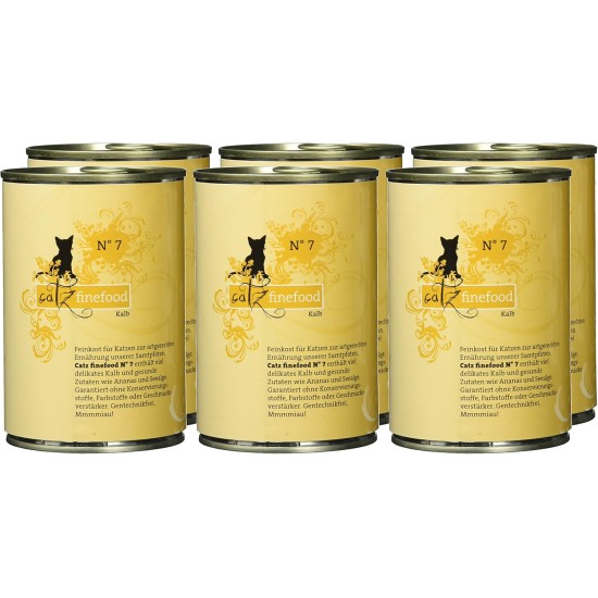 catz finefood N° 7 Beef & Veal Delicatessen Wet Cat Food, Refined with Apricot & Pineapple, 6 x 800 g Tins catz finefood N° 7 Beef & Veal Delicatessen Wet Cat Food, Refined with Apricot & Pineapple, 6 x 800 g Tins
