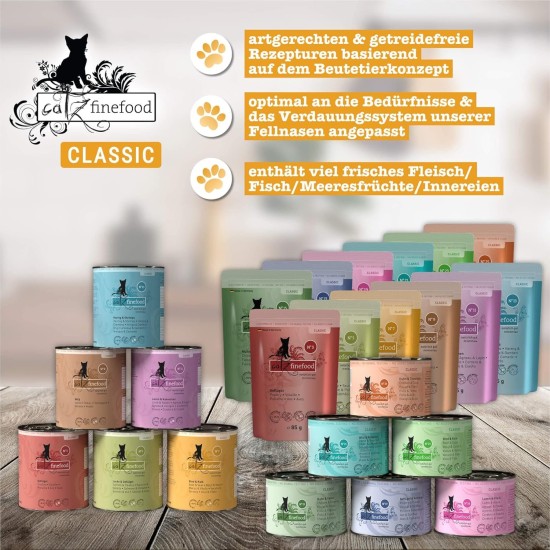 catz finefood N° 7 Beef & Veal Delicatessen Wet Cat Food, Refined with Apricot & Pineapple, 6 x 800 g Tins catz finefood N° 7 Beef & Veal Delicatessen Wet Cat Food, Refined with Apricot & Pineapple, 6 x 800 g Tins