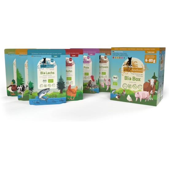 catz finefood Organic Cat Food Mix Package - 6 x 85 g - Wet Food for Cats - N° 513, 511, 509, 507, 505 & 503 Without Cereals & Added Sugar (0.51 kg) catz finefood Organic Cat Food Mix Package - 6 x 85 g - Wet Food for Cats - N° 513, 511, 509, 507, 505 & 503 Without Cereals & Added Sugar (0.51 kg)