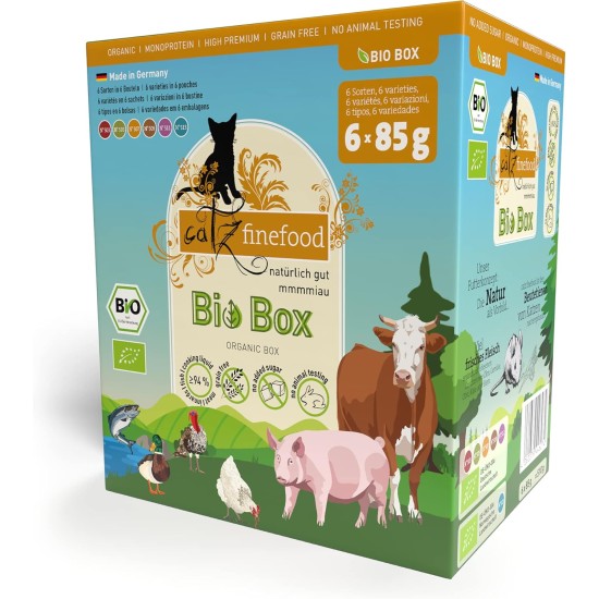 catz finefood Organic Cat Food Mix Package - 6 x 85 g - Wet Food for Cats - N° 513, 511, 509, 507, 505 & 503 Without Cereals & Added Sugar (0.51 kg) catz finefood Organic Cat Food Mix Package - 6 x 85 g - Wet Food for Cats - N° 513, 511, 509, 507, 505 & 503 Without Cereals & Added Sugar (0.51 kg)