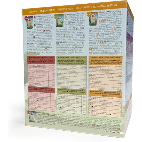 catz finefood Organic Cat Food Mix Package - 6 x 85 g - Wet Food for Cats - N° 513, 511, 509, 507, 505 & 503 Without Cereals & Added Sugar (0.51 kg) catz finefood Organic Cat Food Mix Package - 6 x 85 g - Wet Food for Cats - N° 513, 511, 509, 507, 505 & 503 Without Cereals & Added Sugar (0.51 kg)