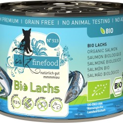 catz finefood Organic Cat Food Salmon - N° 513 - Wet Food for Cats - 6 x 200 g - No Cereals & Added Sugar (1.2 kg) catz finefood Organic Cat Food Salmon - N° 513 - Wet Food for Cats - 6 x 200 g - No Cereals & Added Sugar (1.2 kg)