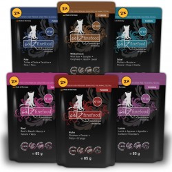 catz finefood Purrrr Collection I - Monoprotein Wet Cat Food - Grain-Free, Sugar-Free, Hypoallergenic - High Meat Content - Multipack Wet Food for Cats - in Bag, 85 g (Pack of 12) catz finefood Purrrr Collection I - Monoprotein Wet Cat Food - Grain-Free, Sugar-Free, Hypoallergenic - High Meat Content - Multipack Wet Food for Cats - in Bag, 85 g (Pack of 12)