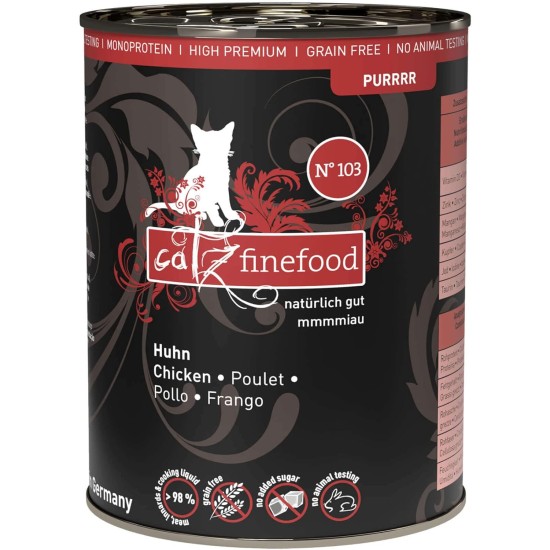 catz finefood Purrrr Monoprotein Wet Cat Food, Kangaroo, Chicken, Salmon, Lamb, Sheep and Pork, 6 Cans Variety Pure or Multipack, 190 g - 200 g catz finefood Purrrr Monoprotein Wet Cat Food, Kangaroo, Chicken, Salmon, Lamb, Sheep and Pork, 6 Cans Variety Pure or Multipack, 190 g - 200 g