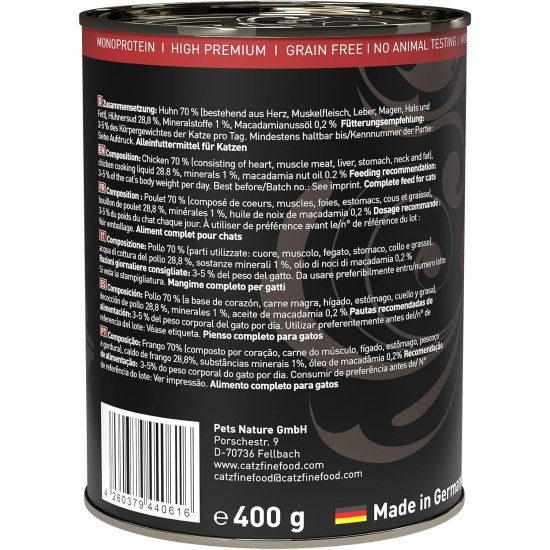 catz finefood Purrrr Monoprotein Wet Cat Food, Kangaroo, Chicken, Salmon, Lamb, Sheep and Pork, 6 Cans Variety Pure or Multipack, 190 g - 200 g catz finefood Purrrr Monoprotein Wet Cat Food, Kangaroo, Chicken, Salmon, Lamb, Sheep and Pork, 6 Cans Variety Pure or Multipack, 190 g - 200 g