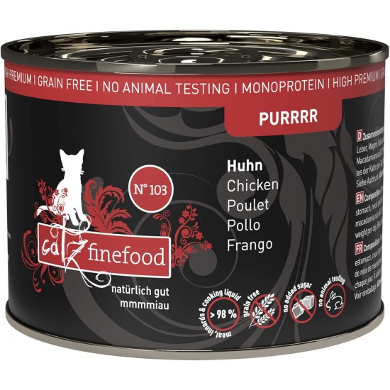 catz finefood Purrrr Monoprotein Wet Cat Food, Kangaroo, Chicken, Salmon, Lamb, Sheep and Pork, 6 Cans Variety Pure or Multipack, 190 g - 200 g catz finefood Purrrr Monoprotein Wet Cat Food, Kangaroo, Chicken, Salmon, Lamb, Sheep and Pork, 6 Cans Variety Pure or Multipack, 190 g - 200 g
