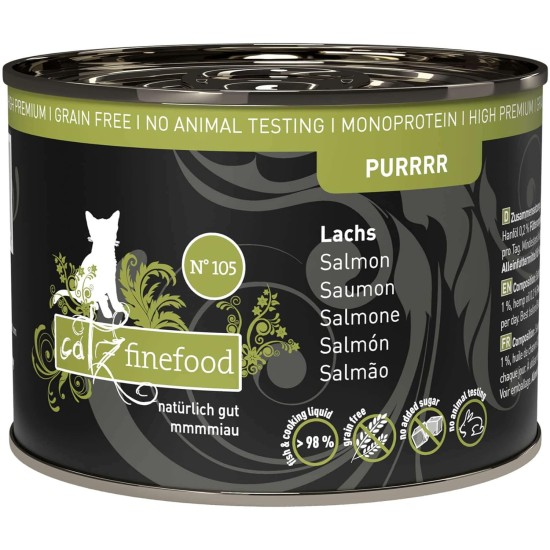 catz finefood Purrrr Monoprotein Wet Cat Food, Kangaroo, Chicken, Salmon, Lamb, Sheep and Pork, 6 Cans Variety Pure or Multipack, 190 g - 200 g catz finefood Purrrr Monoprotein Wet Cat Food, Kangaroo, Chicken, Salmon, Lamb, Sheep and Pork, 6 Cans Variety Pure or Multipack, 190 g - 200 g