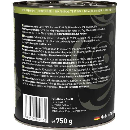 catz finefood Purrrr Monoprotein Wet Cat Food, Kangaroo, Chicken, Salmon, Lamb, Sheep and Pork, 6 Cans Variety Pure or Multipack, 190 g - 200 g catz finefood Purrrr Monoprotein Wet Cat Food, Kangaroo, Chicken, Salmon, Lamb, Sheep and Pork, 6 Cans Variety Pure or Multipack, 190 g - 200 g