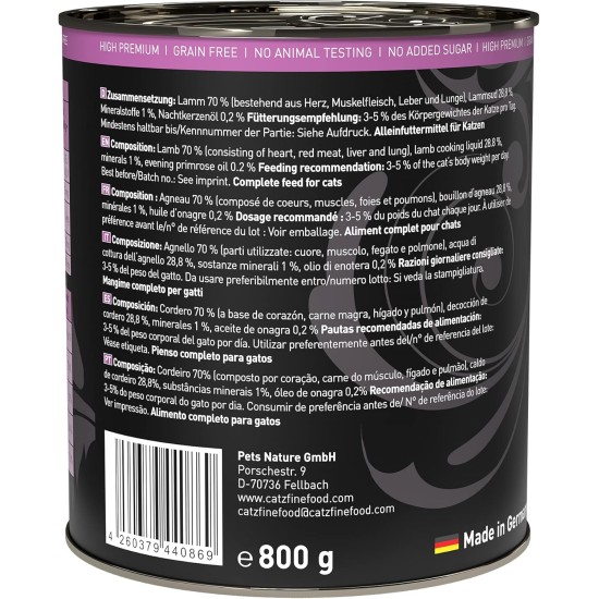 catz finefood Purrrr Monoprotein Wet Cat Food, Kangaroo, Chicken, Salmon, Lamb, Sheep and Pork, 6 Cans Variety Pure or Multipack, 190 g - 200 g catz finefood Purrrr Monoprotein Wet Cat Food, Kangaroo, Chicken, Salmon, Lamb, Sheep and Pork, 6 Cans Variety Pure or Multipack, 190 g - 200 g