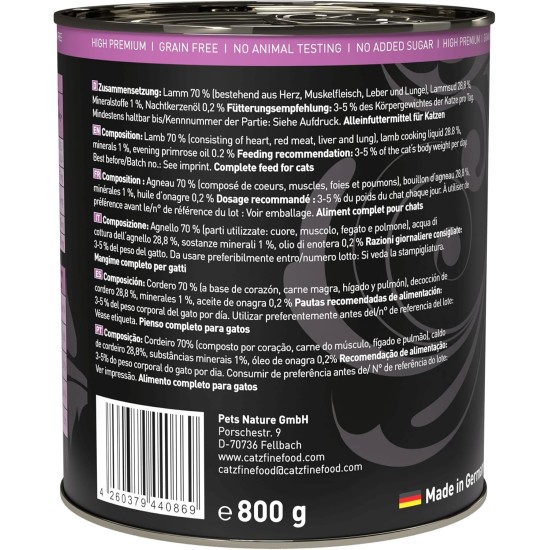 catz finefood Purrrr Monoprotein Wet Cat Food, Kangaroo, Chicken, Salmon, Lamb, Sheep and Pork, 6 Cans Variety Pure or Multipack, 190 g - 200 g catz finefood Purrrr Monoprotein Wet Cat Food, Kangaroo, Chicken, Salmon, Lamb, Sheep and Pork, 6 Cans Variety Pure or Multipack, 190 g - 200 g
