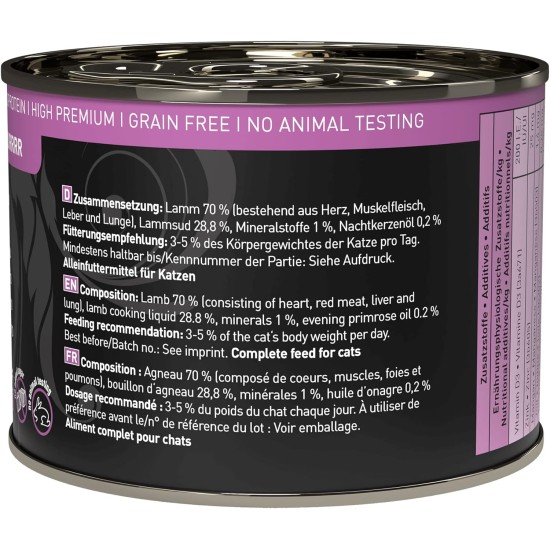 catz finefood Purrrr Monoprotein Wet Cat Food, Kangaroo, Chicken, Salmon, Lamb, Sheep and Pork, 6 Cans Variety Pure or Multipack, 190 g - 200 g catz finefood Purrrr Monoprotein Wet Cat Food, Kangaroo, Chicken, Salmon, Lamb, Sheep and Pork, 6 Cans Variety Pure or Multipack, 190 g - 200 g