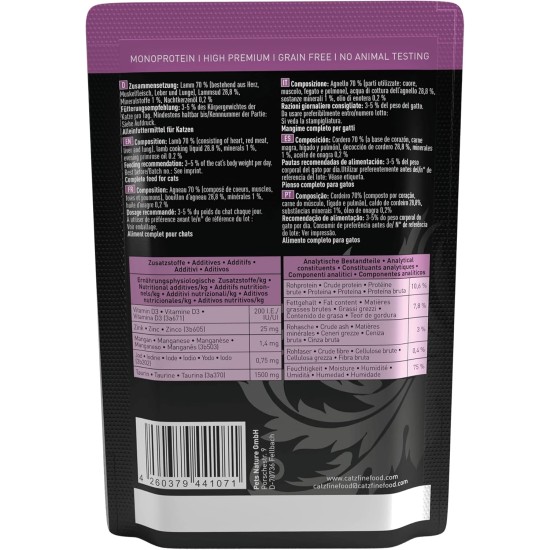 catz finefood Purrrr Monoprotein Wet Cat Food, Kangaroo, Chicken, Salmon, Lamb, Sheep and Pork, 6 Cans Variety Pure or Multipack, 190 g - 200 g catz finefood Purrrr Monoprotein Wet Cat Food, Kangaroo, Chicken, Salmon, Lamb, Sheep and Pork, 6 Cans Variety Pure or Multipack, 190 g - 200 g