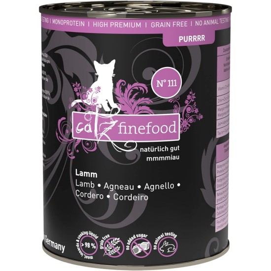catz finefood Purrrr Monoprotein Wet Cat Food, Kangaroo, Chicken, Salmon, Lamb, Sheep and Pork, 6 Cans Variety Pure or Multipack, 190 g - 200 g catz finefood Purrrr Monoprotein Wet Cat Food, Kangaroo, Chicken, Salmon, Lamb, Sheep and Pork, 6 Cans Variety Pure or Multipack, 190 g - 200 g