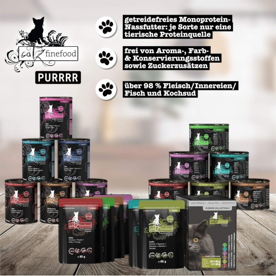 catz finefood Purrrr Pferd Monoprotein Wet Cat Food N° 123, for Nutrition-Sensitive Cats, 70% Meat Content, 6 x 400 g Tubs catz finefood Purrrr Pferd Monoprotein Wet Cat Food N° 123, for Nutrition-Sensitive Cats, 70% Meat Content, 6 x 400 g Tubs