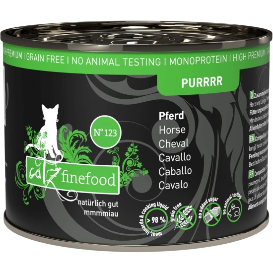 catz finefood Purrrr Pferd Monoprotein Wet Cat Food N° 123, for Nutrition-Sensitive Cats, 70% Meat Content, 6 x 400 g Tubs catz finefood Purrrr Pferd Monoprotein Wet Cat Food N° 123, for Nutrition-Sensitive Cats, 70% Meat Content, 6 x 400 g Tubs