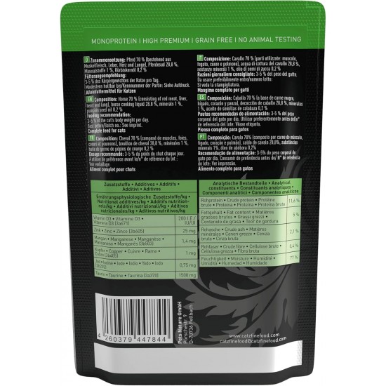 catz finefood Purrrr Pferd Monoprotein Wet Cat Food N° 123, for Nutrition-Sensitive Cats, 70% Meat Content, 6 x 200 g Tin catz finefood Purrrr Pferd Monoprotein Wet Cat Food N° 123, for Nutrition-Sensitive Cats, 70% Meat Content, 6 x 200 g Tin