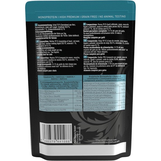 catz finefood Purrrr Sheep Monoprotein Wet Cat Food N° 113, for Nutrition-Sensitive Cats, 70% Meat Content, 16 x 85 g Bags catz finefood Purrrr Sheep Monoprotein Wet Cat Food N° 113, for Nutrition-Sensitive Cats, 70% Meat Content, 16 x 85 g Bags