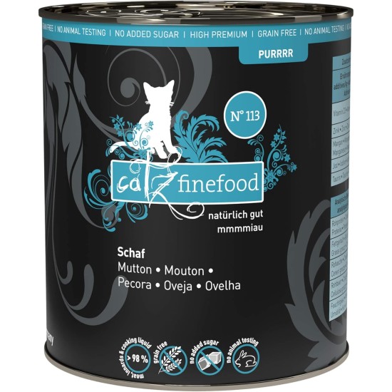 catz finefood Purrrr Sheep Monoprotein Wet Cat Food N° 113, for Nutrition-Sensitive Cats, 70% Meat Content, 16 x 85 g Bags catz finefood Purrrr Sheep Monoprotein Wet Cat Food N° 113, for Nutrition-Sensitive Cats, 70% Meat Content, 16 x 85 g Bags