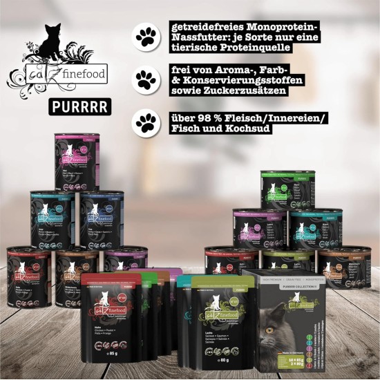 catz finefood Purrrr Wildchwein Monoprotein Wet Cat Food N° 109, for Nutrition-Sensitive Cats, 70% Meat Content, 16 x 85 g Bags catz finefood Purrrr Wildchwein Monoprotein Wet Cat Food N° 109, for Nutrition-Sensitive Cats, 70% Meat Content, 16 x 85 g Bags