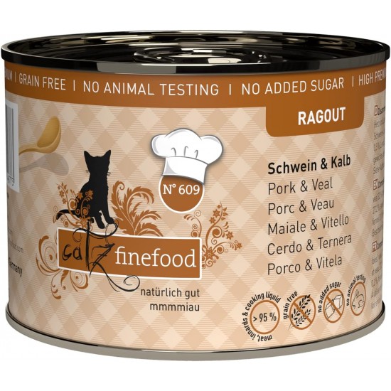 catz finefood Ragout Mix Pack Wet Cat Food - Delicatessen Wet Food for Cats in Sauce without Grain and Sugar with High Meat Content, 6 x 190 g Tin catz finefood Ragout Mix Pack Wet Cat Food - Delicatessen Wet Food for Cats in Sauce without Grain and Sugar with High Meat Content, 6 x 190 g Tin