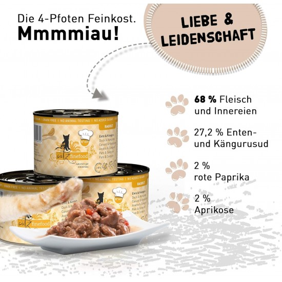 catz finefood Ragout Mix Pack Wet Cat Food - Delicatessen Wet Food for Cats in Sauce without Grain and Sugar with High Meat Content, 6 x 190 g Tin catz finefood Ragout Mix Pack Wet Cat Food - Delicatessen Wet Food for Cats in Sauce without Grain and Sugar with High Meat Content, 6 x 190 g Tin