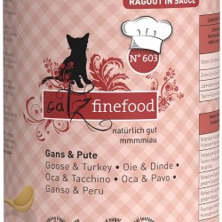catz finefood Ragout N° 603 Goose & Turkey Wet Cat Food - Delicatessen Wet Food for Cats in Sauce without Grain and Sugar with High Meat Content, 6 x 380 g Tin catz finefood Ragout N° 603 Goose & Turkey Wet Cat Food - Delicatessen Wet Food for Cats in Sauce without Grain and Sugar with High Meat Content, 6 x 380 g Tin