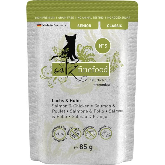 catz finefood Senior Collection Wet Cat Food - Premium Wet Food for Your Senior Cat - Grain-Free, No Sugar, High Meat Content, Vitamins & Minerals (6 x 200 g Tin) catz finefood Senior Collection Wet Cat Food - Premium Wet Food for Your Senior Cat - Grain-Free, No Sugar, High Meat Content, Vitamins & Minerals (6 x 200 g Tin)